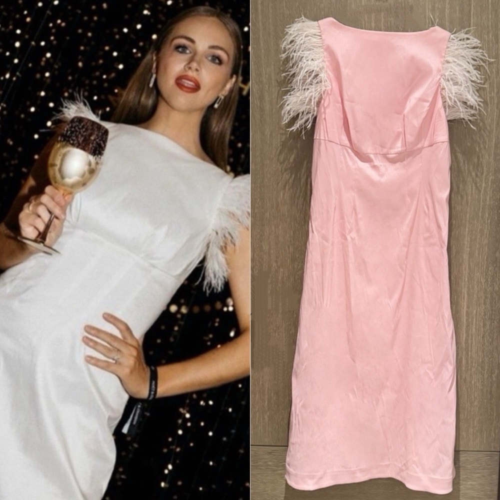 Rachel Gilbert Beckett Feather Midi Dress